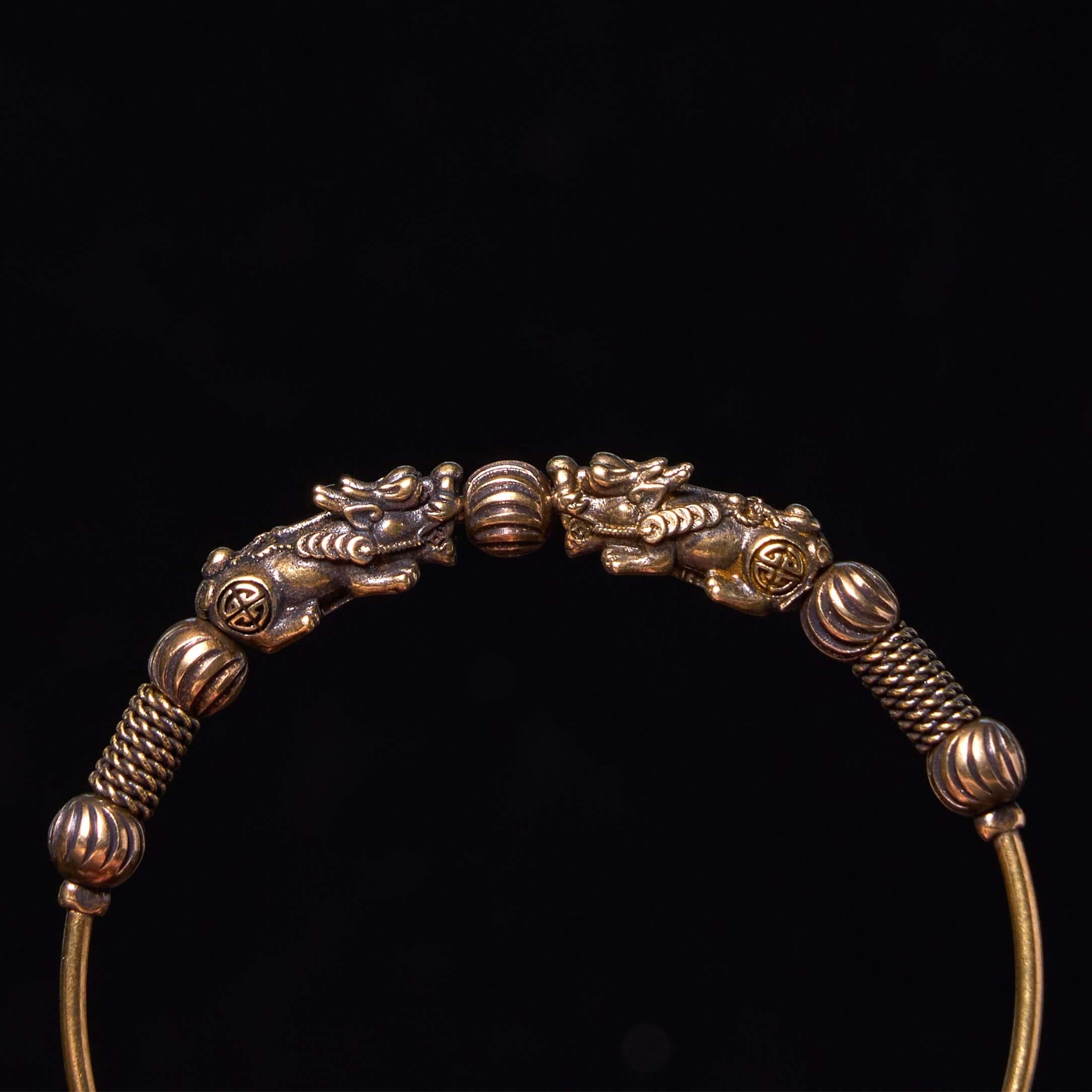 Fortune Jewel Pi Xiu Copper Brass Luck Keep Away Evil Spirits Bracelet Bangle