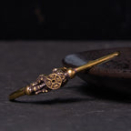 Fortune Jewel Pi Xiu Carrying Compass Fu Character Copper Brass Luck Wealth Bracelet Bangle