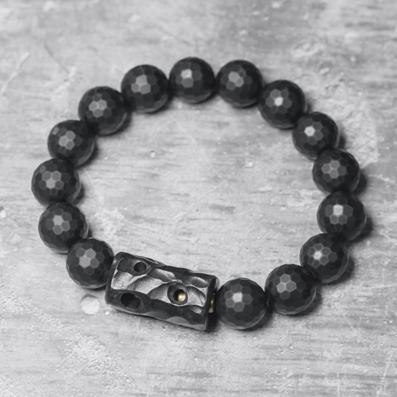 Fortune Jewel Matte Frosted Surface Black Onyx Ebony Protection Bracelet