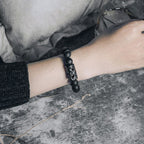 Fortune Jewel Matte Frosted Surface Black Onyx Ebony Protection Bracelet