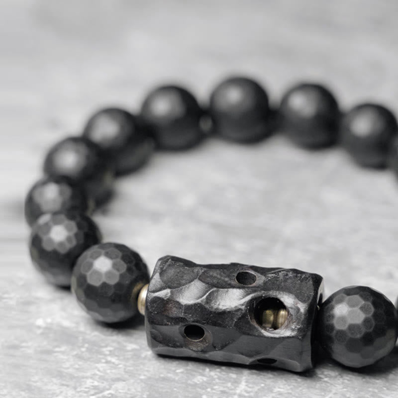 Fortune Jewel Matte Frosted Surface Black Onyx Ebony Protection Bracelet