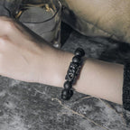Fortune Jewel Matte Frosted Surface Black Onyx Ebony Protection Bracelet