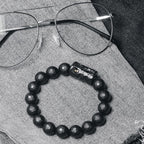 Fortune Jewel Matte Frosted Surface Black Onyx Ebony Protection Bracelet