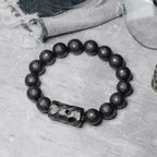 Fortune Jewel Matte Frosted Surface Black Onyx Ebony Protection Bracelet