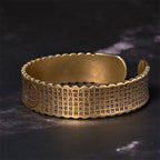 Fortune Jewel Heart Sutra Lotus Flower Copper Brass Peace Enlightenment Cuff Bracelet Bangle