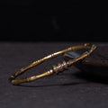Fortune Jewel Bamboo Lotus Flower Copper Brass Peace Bracelet Bangle