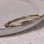 Fortune Jewel Bamboo Lotus Flower Copper Brass Peace Bracelet Bangle