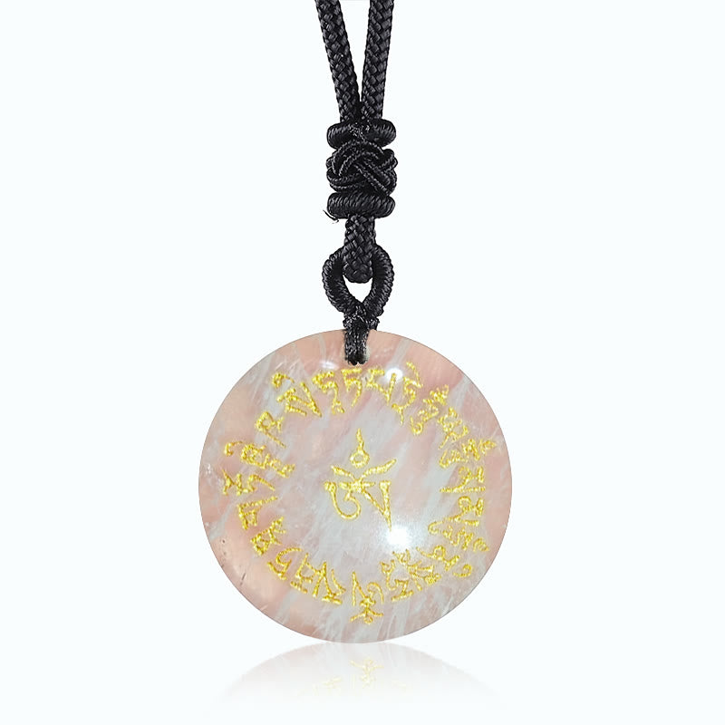 Fortune Jewel Fortune-gathering Mantra Natural Various Crystal Black Obsidian Fulfilment Necklace Pendant