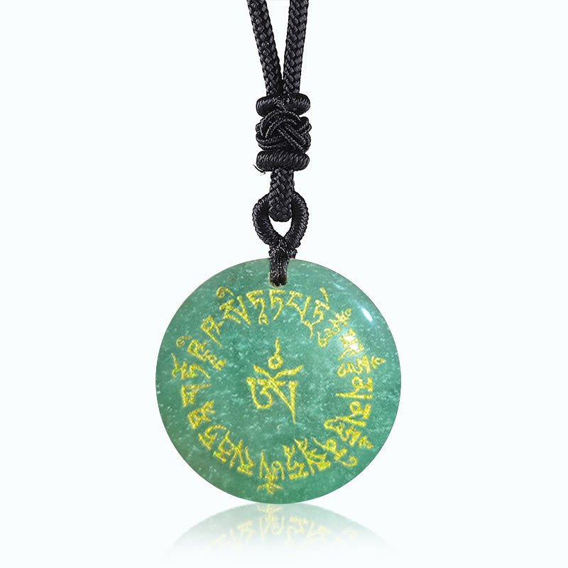 Fortune Jewel Fortune-gathering Mantra Natural Various Crystal Black Obsidian Fulfilment Necklace Pendant
