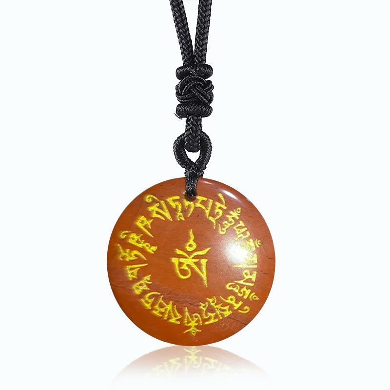 Fortune Jewel Fortune-gathering Mantra Natural Various Crystal Black Obsidian Fulfilment Necklace Pendant