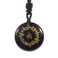 Fortune Jewel Fortune-gathering Mantra Natural Various Crystal Black Obsidian Fulfilment Necklace Pendant