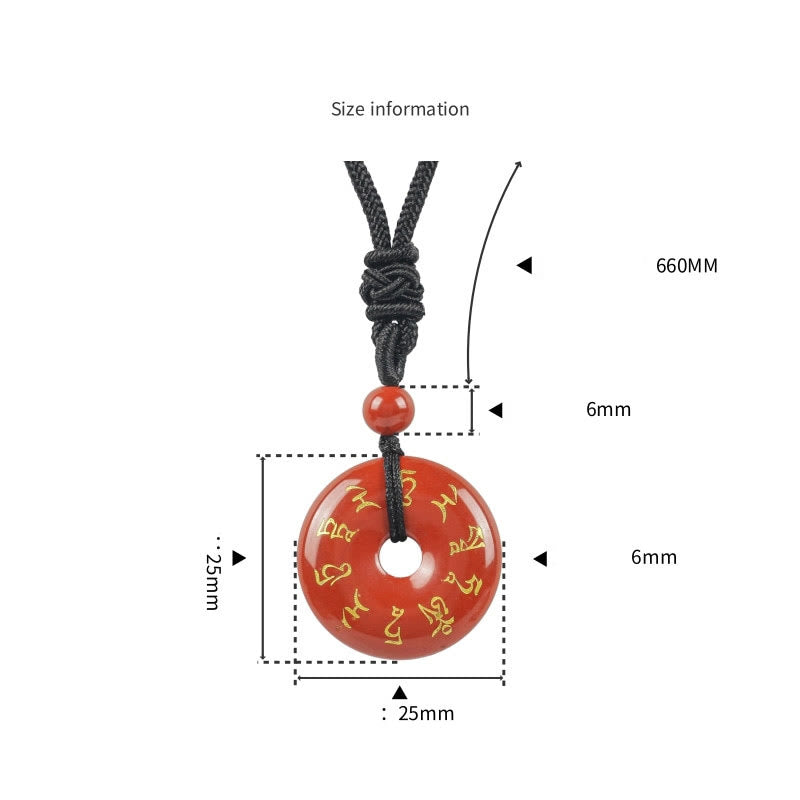 Fortune Jewel Green Tara Mantra Natural Various Crystal Black Obsidian Fulfilment Necklace Pendant
