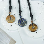Fortune Jewel Green Tara Mantra Natural Various Crystal Black Obsidian Fulfilment Necklace Pendant