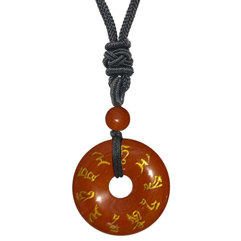 Fortune Jewel Green Tara Mantra Natural Various Crystal Black Obsidian Fulfilment Necklace Pendant