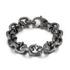 Fortune Jewel Square Rivets Titanium Steel Good Luck Balance Bracelet