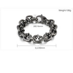 Fortune Jewel Square Rivets Titanium Steel Good Luck Balance Bracelet