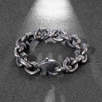 Fortune Jewel Square Rivets Titanium Steel Good Luck Balance Bracelet