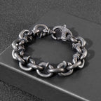 Fortune Jewel Square Rivets Titanium Steel Good Luck Balance Bracelet
