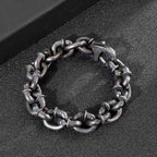Fortune Jewel Square Rivets Titanium Steel Good Luck Balance Bracelet