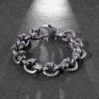 Fortune Jewel Square Rivets Titanium Steel Good Luck Balance Bracelet