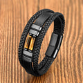 Fortune Jewel Tiger Eye Lazurite Hematite Picture Jasper Black Onyx Strength Multi-layer Leather Bracelet