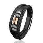 Fortune Jewel Tiger Eye Lazurite Hematite Picture Jasper Black Onyx Strength Multi-layer Leather Bracelet