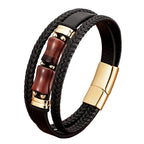 Fortune Jewel Tiger Eye Bamboo Stone Integrity Courage Multi-layer Leather Bracelet