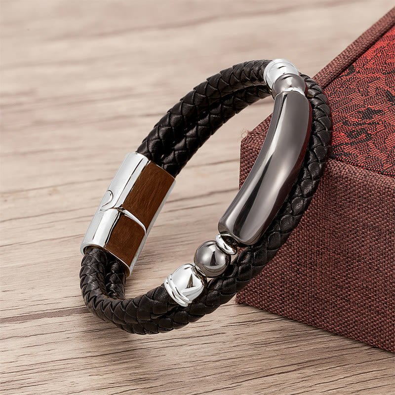 Fortune Jewel Green Aventurine Tiger Eye Green Agate Black Onyx Hematite Stone Luck Leather Magnetic Buckle Bracelet
