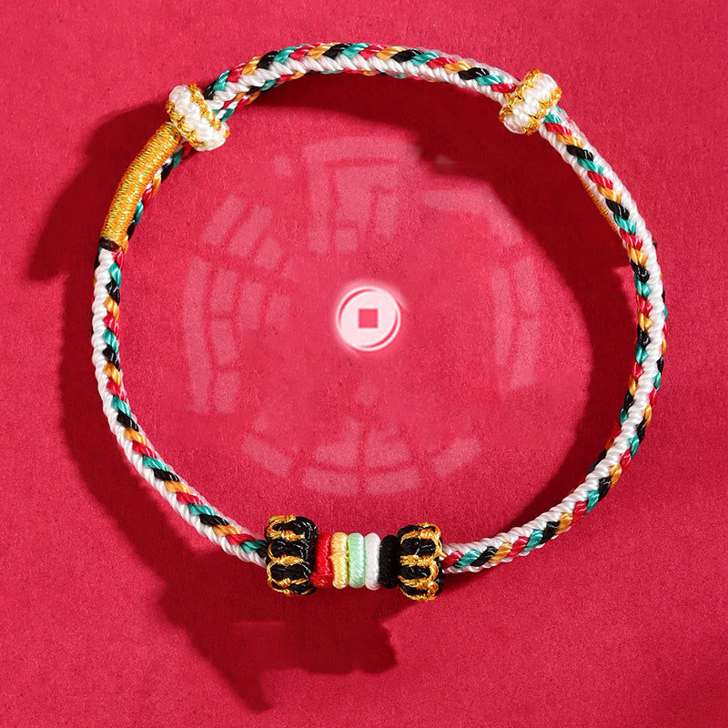 Fortune Jewel Five Elements Colorful String Completeness Knot Reef Knot Braid Luck Bracelet