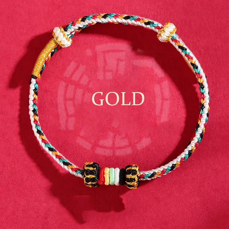 Fortune Jewel Five Elements Colorful String Completeness Knot Reef Knot Braid Luck Bracelet