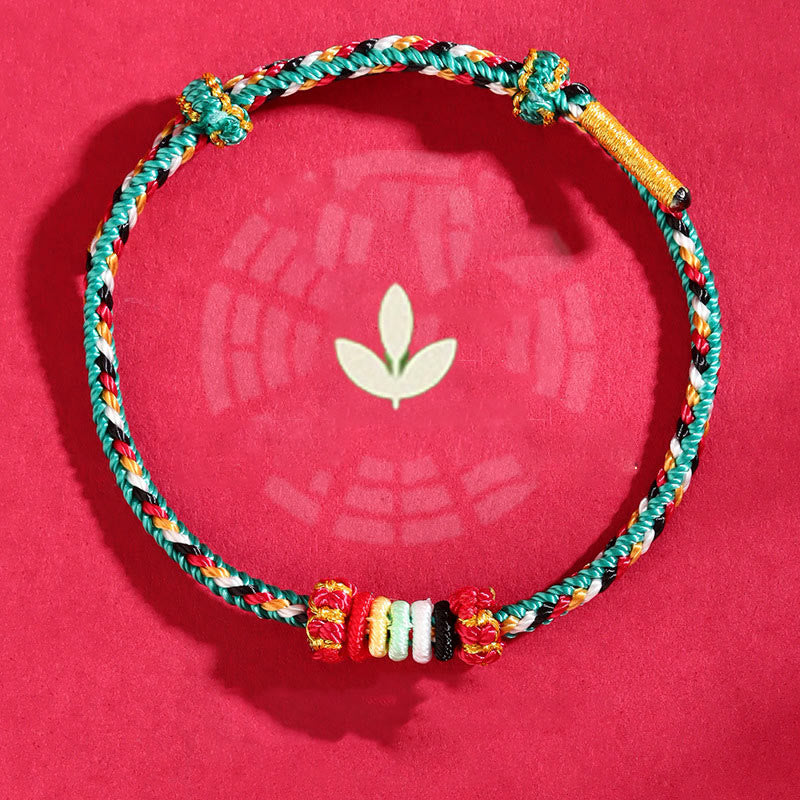 Fortune Jewel Five Elements Colorful String Completeness Knot Reef Knot Braid Luck Bracelet