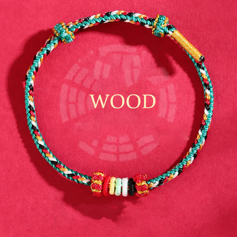 Fortune Jewel Five Elements Colorful String Completeness Knot Reef Knot Braid Luck Bracelet