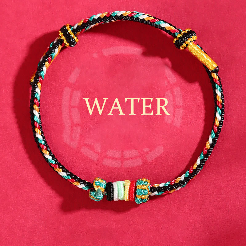 Fortune Jewel Five Elements Colorful String Completeness Knot Reef Knot Braid Luck Bracelet