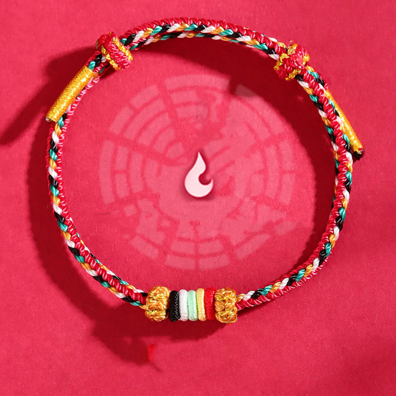 Fortune Jewel Five Elements Colorful String Completeness Knot Reef Knot Braid Luck Bracelet