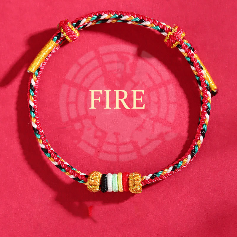 Fortune Jewel Five Elements Colorful String Completeness Knot Reef Knot Braid Luck Bracelet