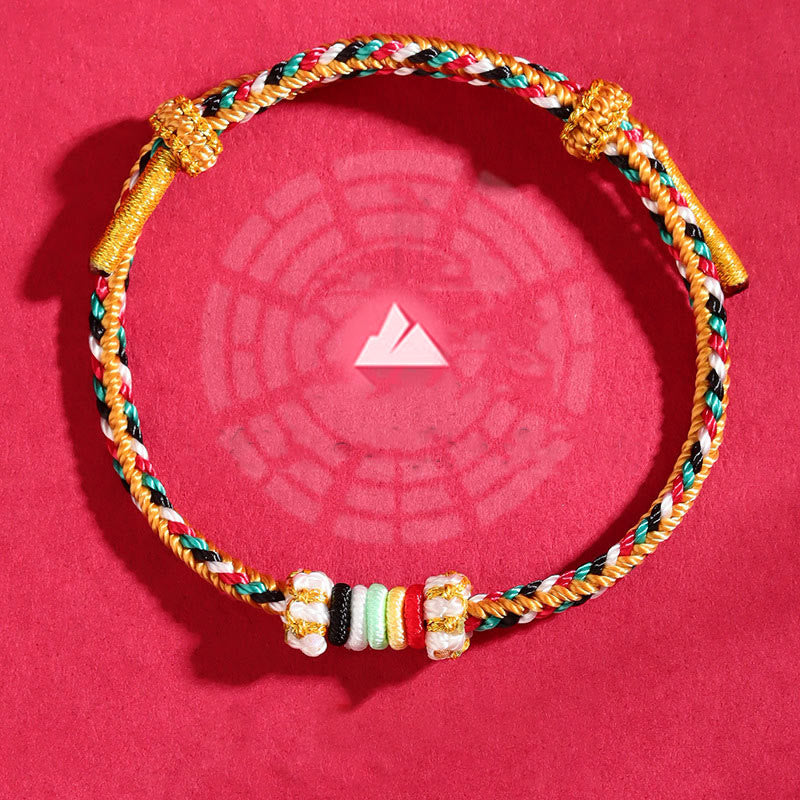 Fortune Jewel Five Elements Colorful String Completeness Knot Reef Knot Braid Luck Bracelet