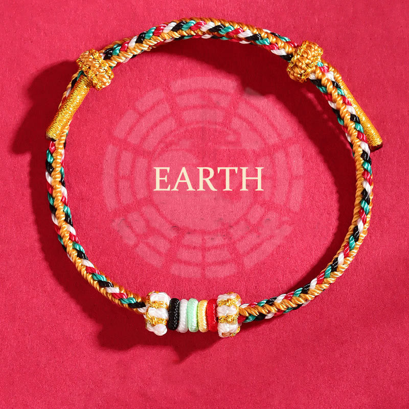 Fortune Jewel Five Elements Colorful String Completeness Knot Reef Knot Braid Luck Bracelet