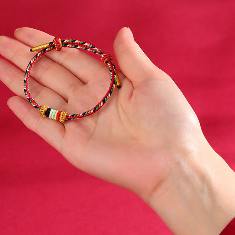 Fortune Jewel Five Elements Colorful String Completeness Knot Reef Knot Braid Luck Bracelet