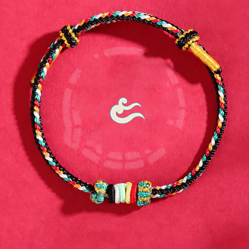Fortune Jewel Five Elements Colorful String Completeness Knot Reef Knot Braid Luck Bracelet