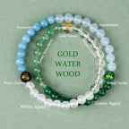 Fortune Jewel Five Elements Various Crystal Agate Strawberry Quartz Wisdom Bracelet