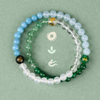 Fortune Jewel Five Elements Various Crystal Agate Strawberry Quartz Wisdom Bracelet