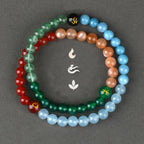 Fortune Jewel Five Elements Various Crystal Agate Strawberry Quartz Wisdom Bracelet