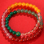 Fortune Jewel Five Elements Various Crystal Agate Strawberry Quartz Wisdom Bracelet
