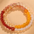 Fortune Jewel Five Elements Various Crystal Agate Strawberry Quartz Wisdom Bracelet