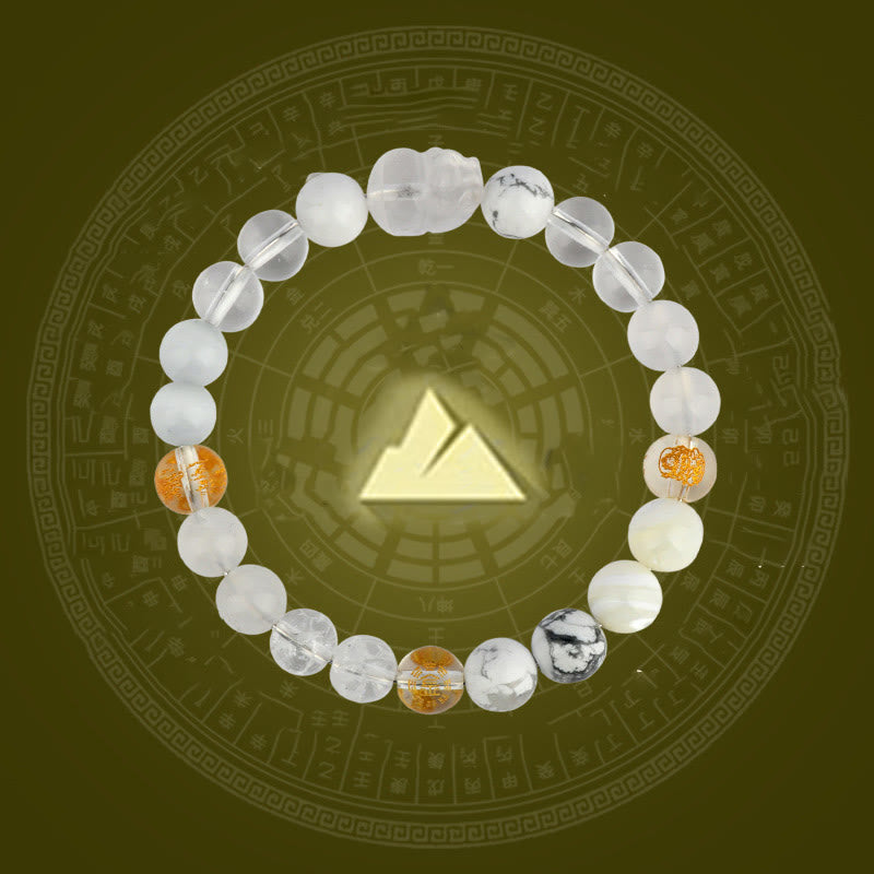 Fortune Jewel Five Elements Various Crystal Agate Pixiu Wealth Bracelet