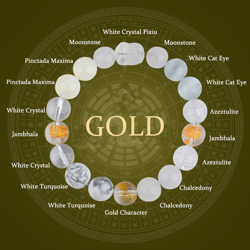 Fortune Jewel Five Elements Various Crystal Agate Pixiu Wealth Bracelet