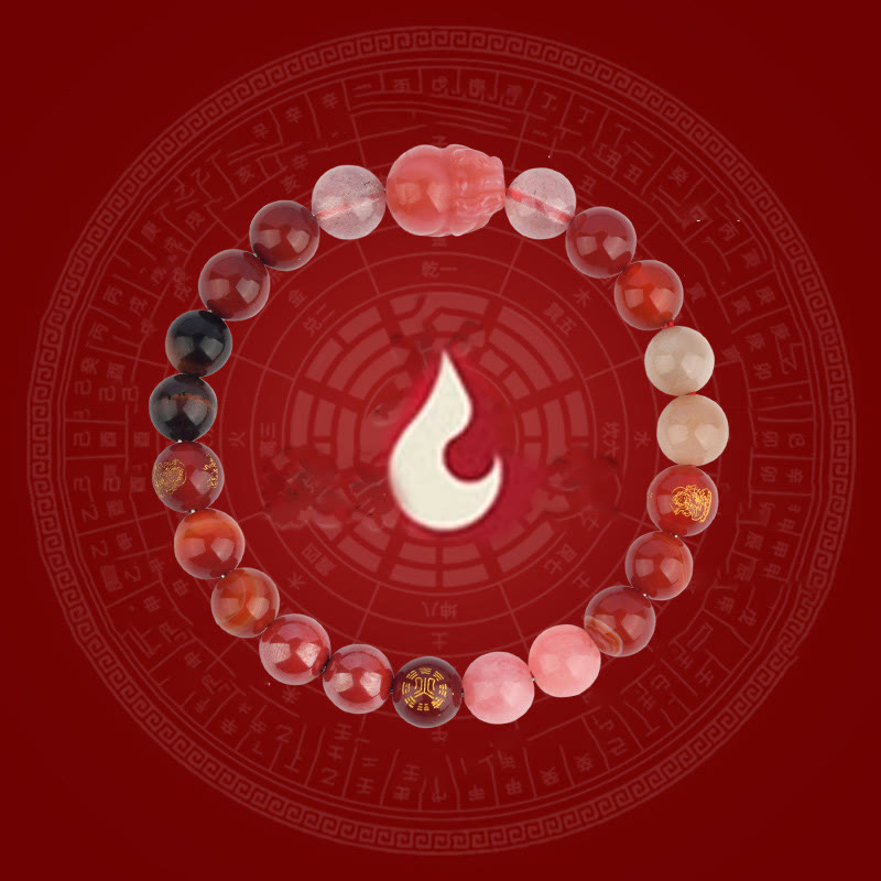 Fortune Jewel Five Elements Various Crystal Agate Pixiu Wealth Bracelet