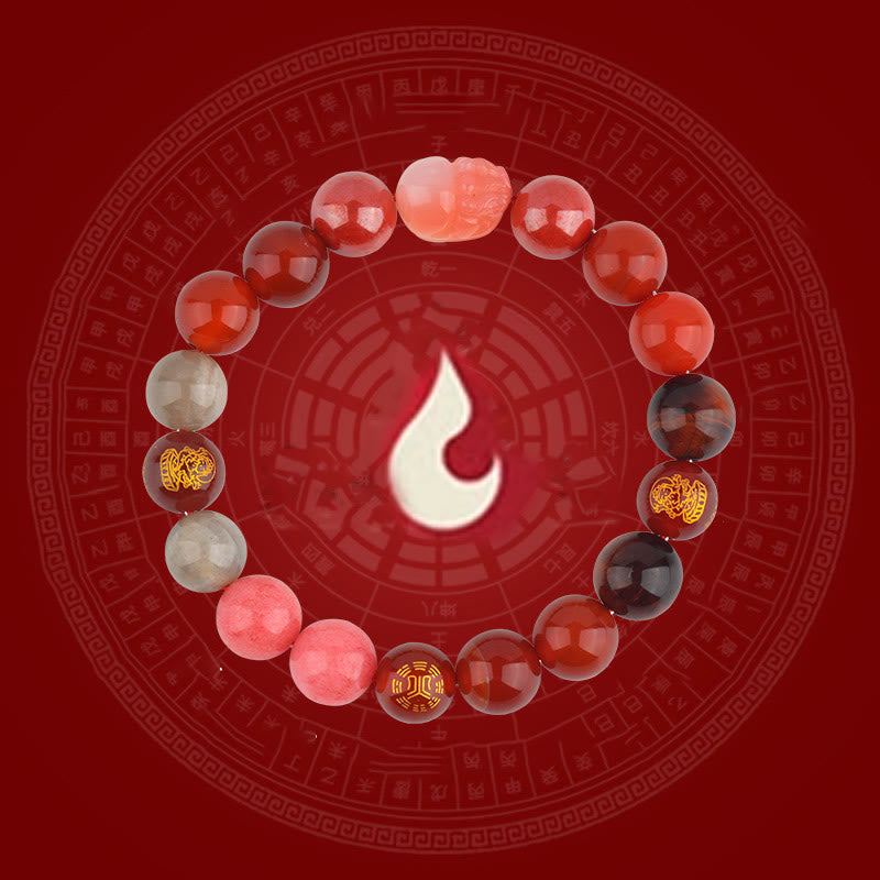 Fortune Jewel Five Elements Various Crystal Agate Pixiu Wealth Bracelet