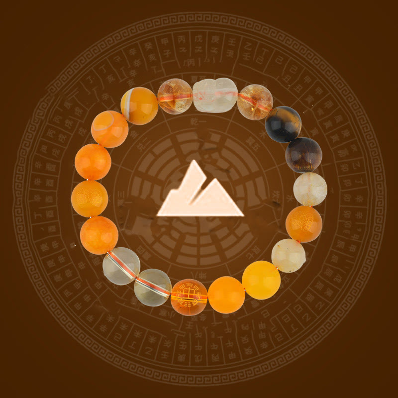 Fortune Jewel Five Elements Various Crystal Agate Pixiu Wealth Bracelet