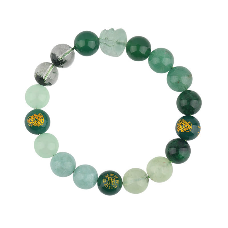 Fortune Jewel Five Elements Various Crystal Agate Pixiu Wealth Bracelet